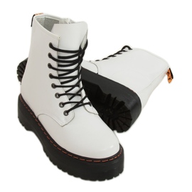 Bottines Martens sur semelle haute, blanc KS-1255 Blanc