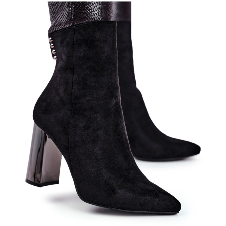 Bottes à talons pour femmes noires Trens le noir
