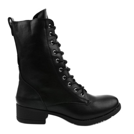 Bottines noires mates de chez Xiseli boots le noir