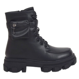 Bottes noires avec un sac à main noir RB62P Noir le noir