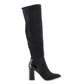 Goodin Bottes Avec Insert Verni noir
