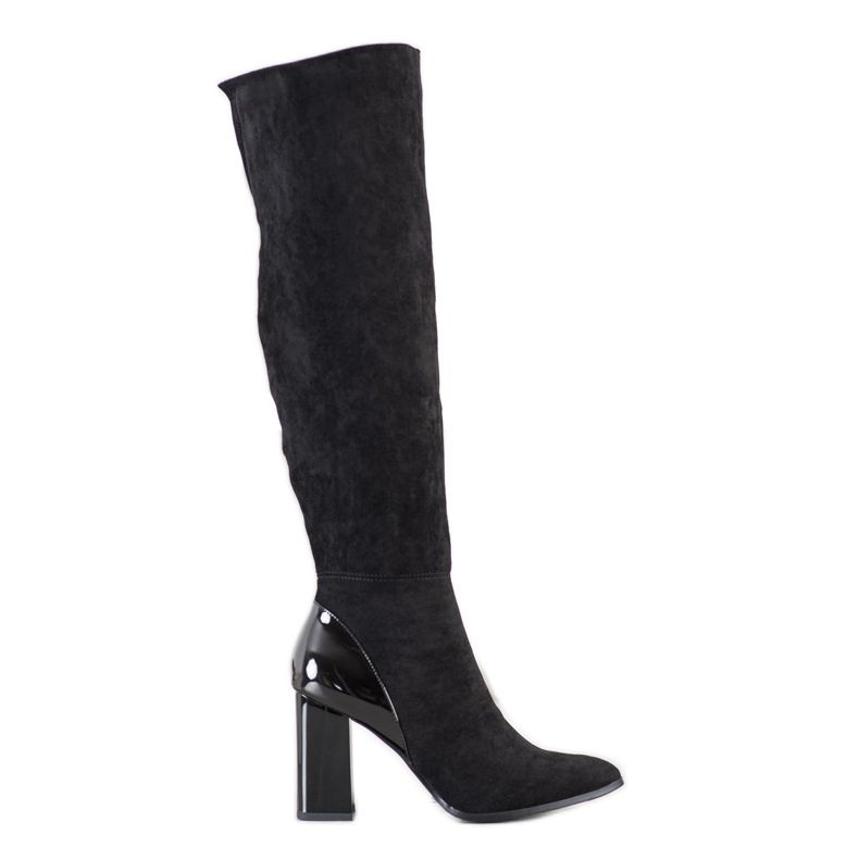 Goodin Bottes Avec Insert Verni le noir