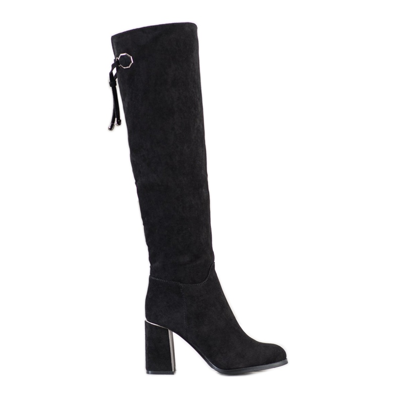 Goodin Bottes en daim élégantes le noir