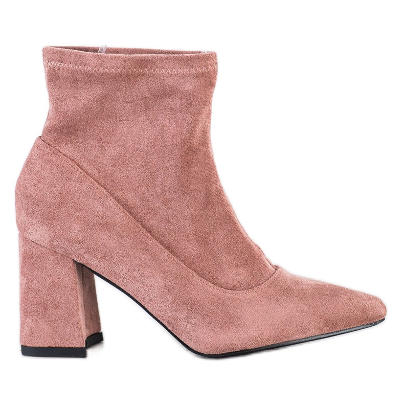 SHELOVET Bottines à enfiler en Spitz rose