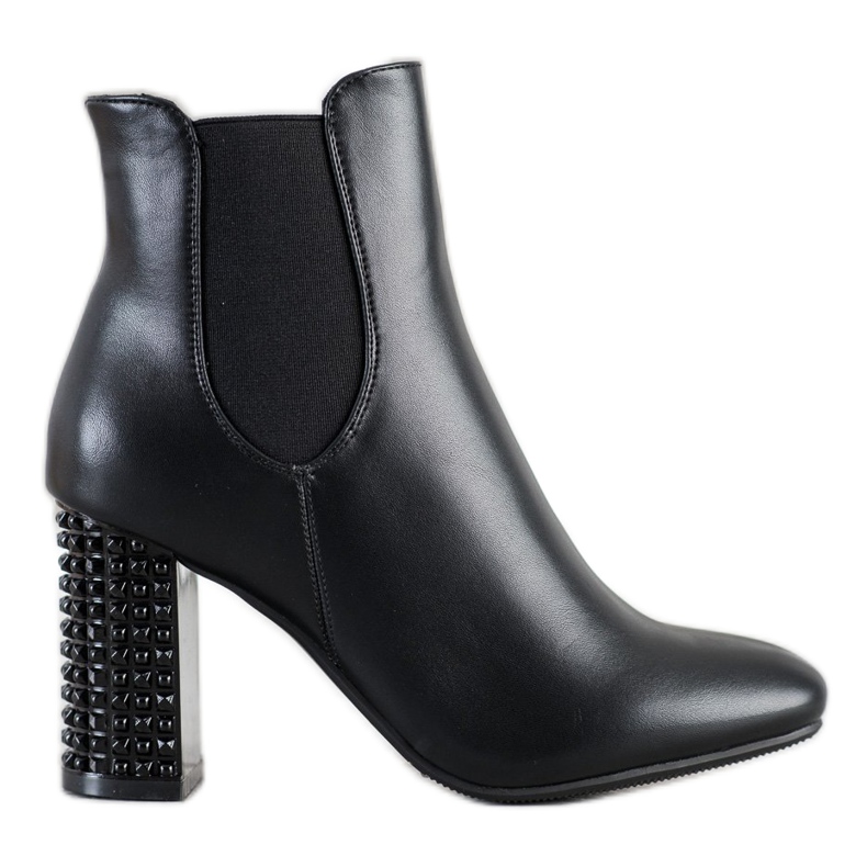 Kayla Bottes à talon décoratif le noir