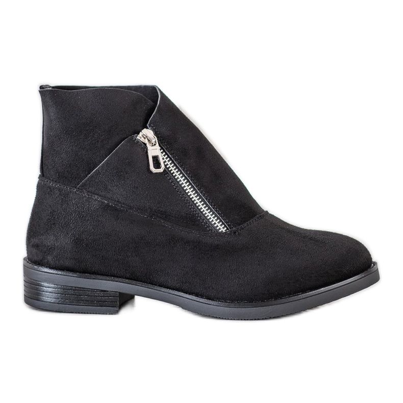 Gogo Bottes à la mode avec une fermeture éclair le noir