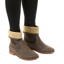 Bottines à enfiler Islevine façon daim kaki vert