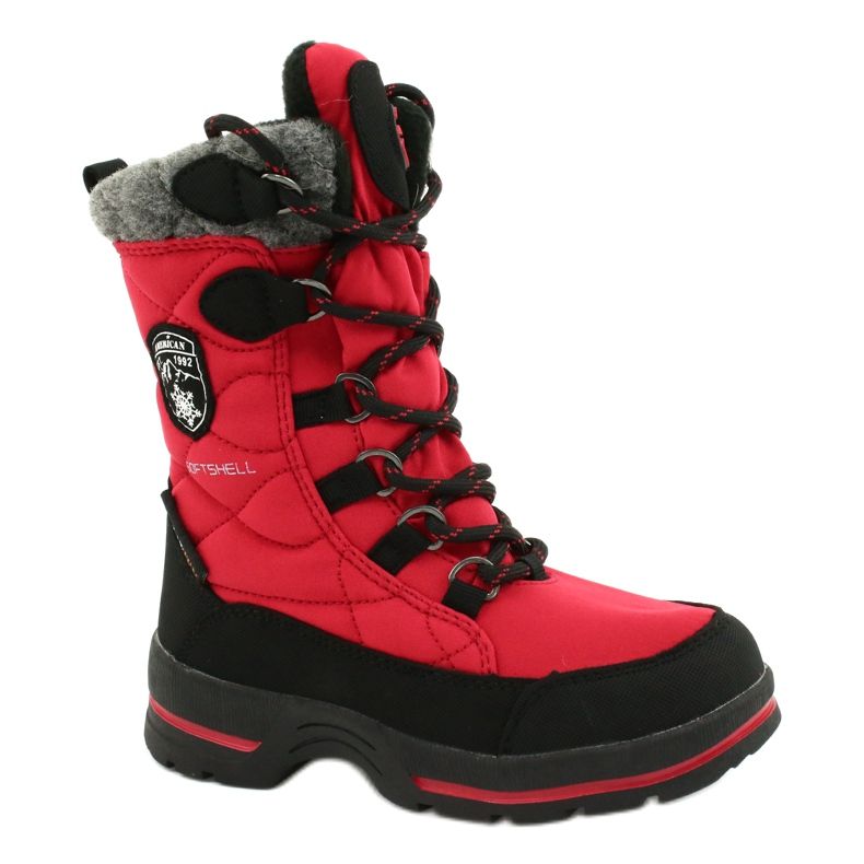 Bottes de neige avec membrane American Club SN15 / 20 rouge le noir gris