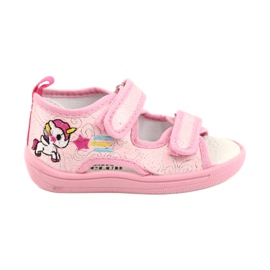 American Club Chaussons sandales américaines TEN38/20, empiècement cuir rose American Club Chaussons sandales américaines TEN38/20, empiècement cuir rose