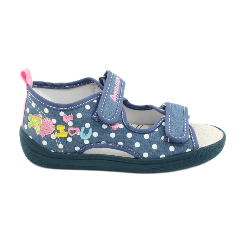 American Club Chaussons, sandales, chaussures américaines pour enfants, semelle intérieure en cuir blanche bleu rose