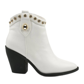 Bottes de cowboy blanches pour femmes avec oxyde de zirconium Darnielle