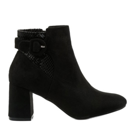 Bottines noires avec une fermeture éclair Pearpuff le noir