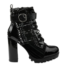 Bottines patchwork noires de Feramo