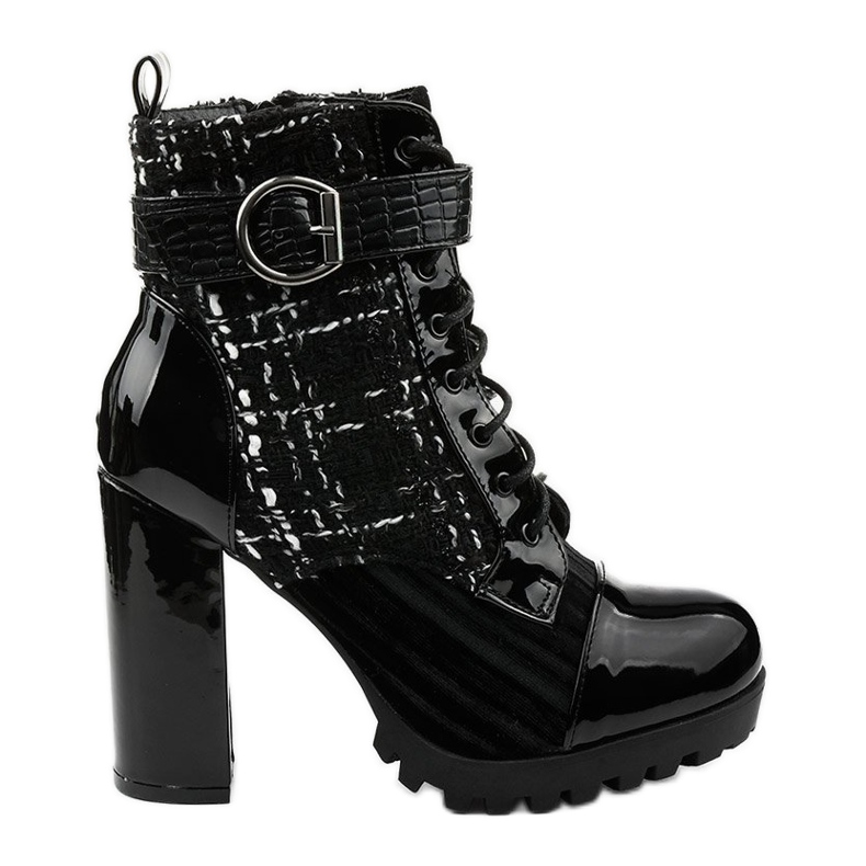 Bottines patchwork noires de Feramo le noir