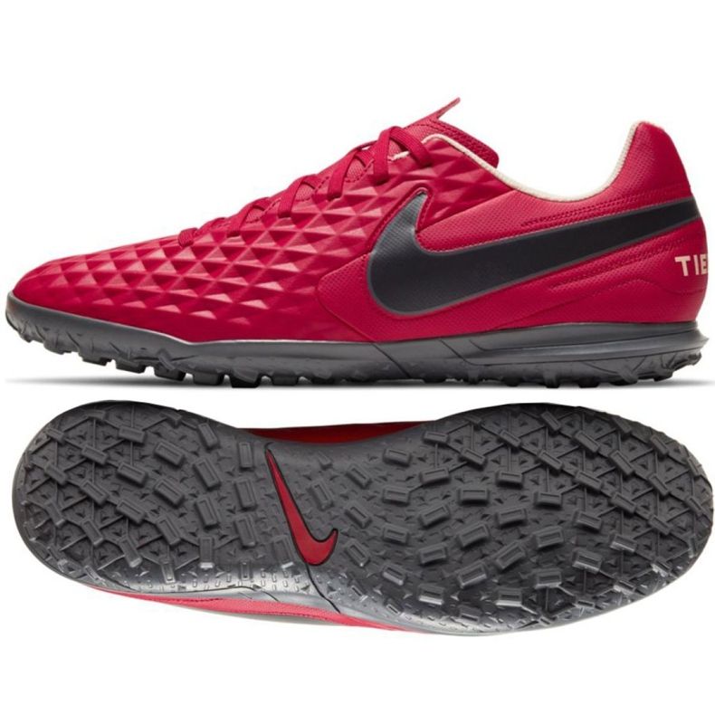 Nike Tiempo Legend 8 Club Tf AT6109 608 chaussures de football rouge rouge