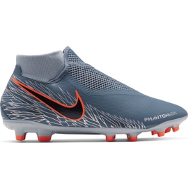 Nike Phantom Vsn Academy Df FG / MG AO3258 408 chaussures de football multicolore gris