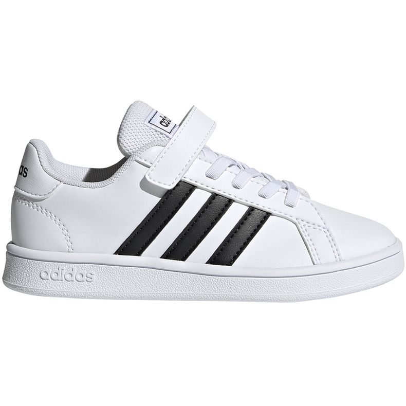 Chaussures pour enfants adidas Grand Court C blanc et noir EF0109 blanche