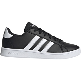 Chaussures enfant Adidas Grand Court K noir et blanc EF0102