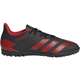 Chaussures de football adidas Predator 20.4 Tf noir et rouge EE9585 blanc