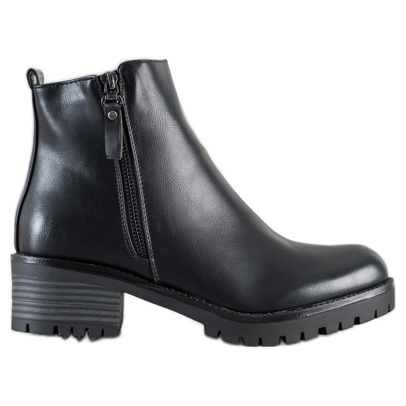 Ideal Shoes Bottes noires confortables le noir Ideal Shoes Bottes noires confortables le noir