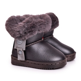 Apawwa Bottes de neige chaudes pour enfants avec fourrure Marella gris