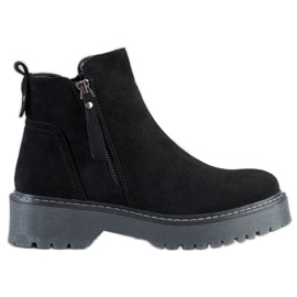 J. Star Bottines en daim sur la plate-forme noir