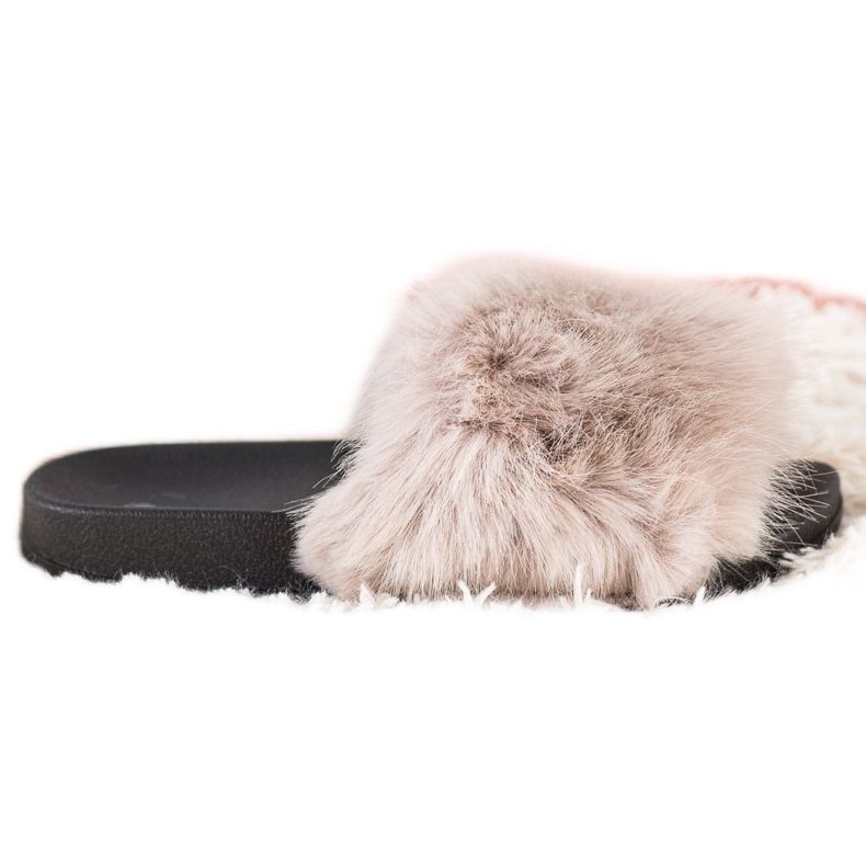 SHELOVET Pantoufles De Fourrure Confortables beige SHELOVET Pantoufles De Fourrure Confortables beige