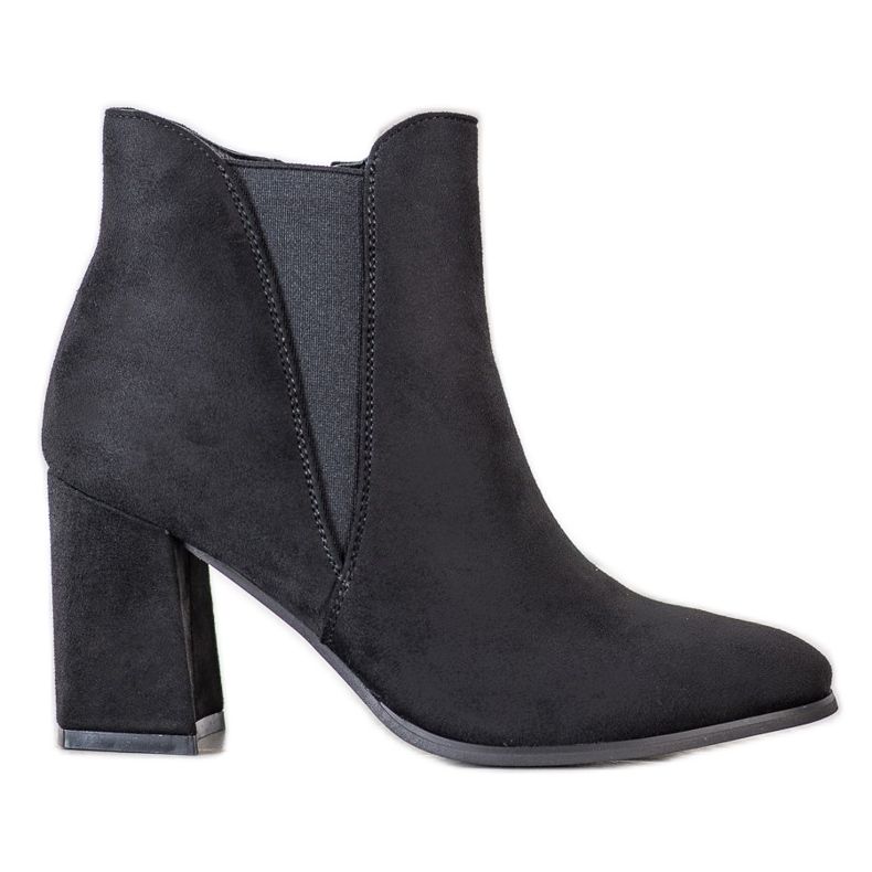 Lovery Bottines en daim avec fermeture éclair le noir