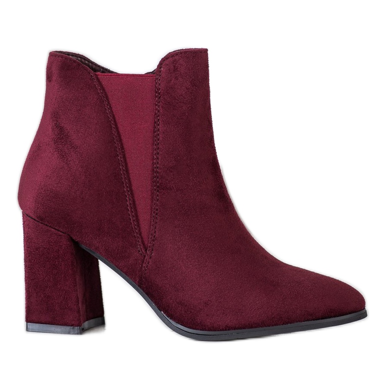 Lovery Bottines en daim avec fermeture éclair rouge