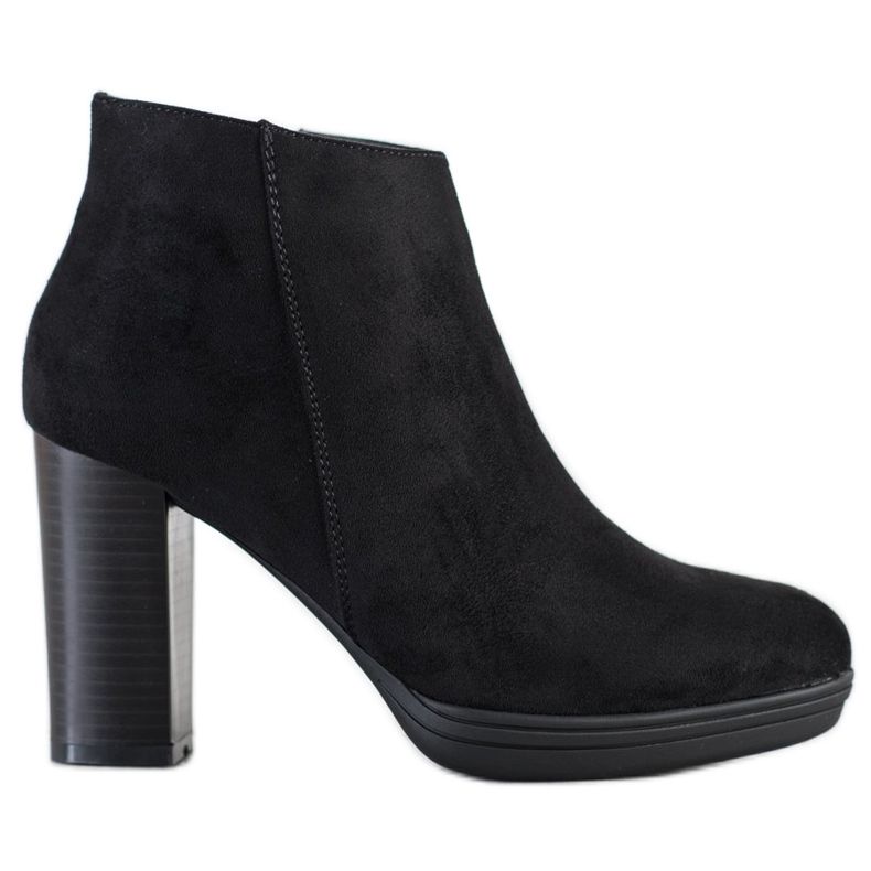 Lovery Bottes courtes à talons hauts le noir