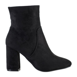Diamantique Bottes en daim élégantes noir