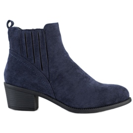 Camo Bottines en daim chaudes bleu marin