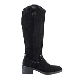 Small Swan Bottes de cow-boy avec ornements noir