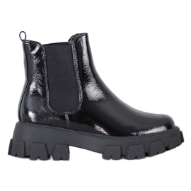 SHELOVET Bottines Chelsea sur plateforme de mode noir