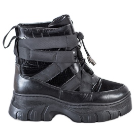 SHELOVET Bottes de neige noires avec réchauffement