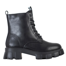 Weide Bottes de randonnée chaudes sur la plate-forme noir