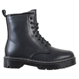 Weide Bottes chaudes avec cuir écologique noir