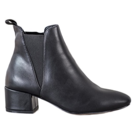 SHELOVET Bottines chelsea à talons bas le noir