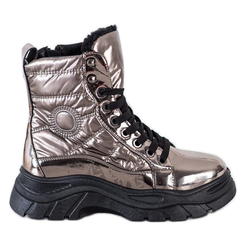 SHELOVET Trappeurs matelassés à la mode gris