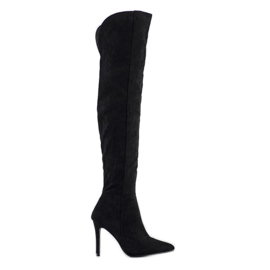 Small Swan Bottes sexy à talons hauts noir