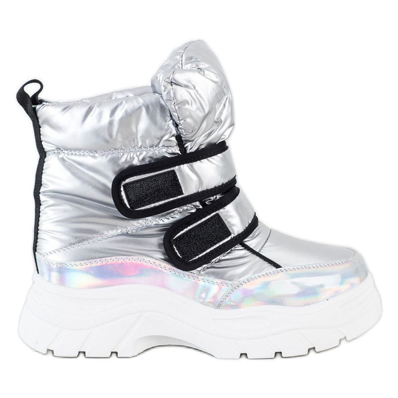 SHELOVET Bottes de neige brillantes avec velcro argent SHELOVET Bottes de neige brillantes avec velcro argent