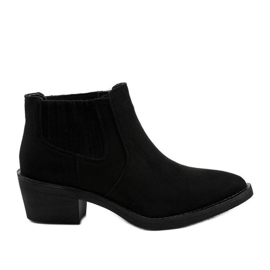 Bottines à enfiler en daim noir Liking le noir
