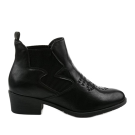 Bottes de cowboy basses noires de Fancyroot le noir Bottes de cowboy basses noires de Fancyroot le noir