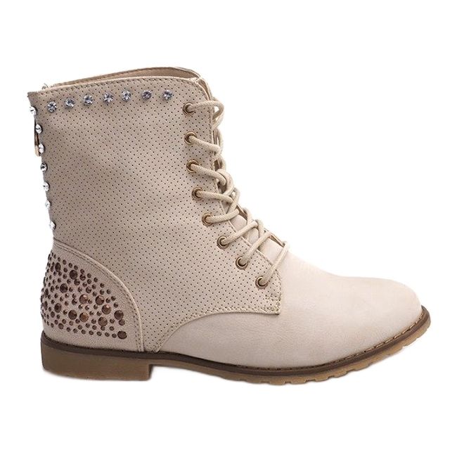 Bottines Ajourées Richement Décorées 67526 Beige