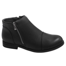 Bottines ajourées avec fermeture éclair H197 Noir le noir