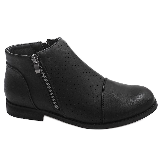 Bottines ajourées avec fermeture éclair H197 Noir le noir