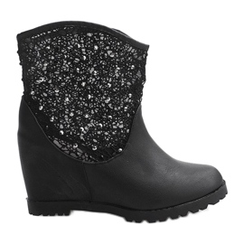 Bottines compensées ajourées 7010 -16 Noir le noir