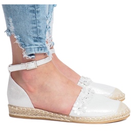 Espadrilles en argent avec fleurs LL6271 Espadrilles en argent avec fleurs LL6271