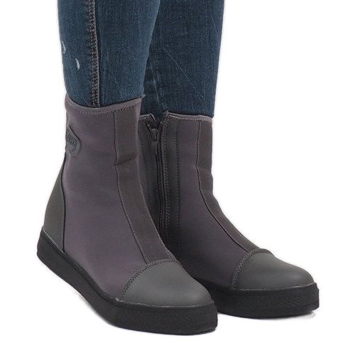Bottes fourrées grises BOK-1123