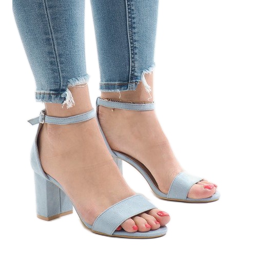 Sandales à talon bleu 5102